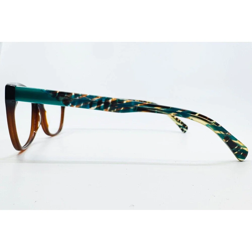 Wittnauer Delaney Eyeglasses Womens Brown Teal Cat Eye Frames 53-16-135